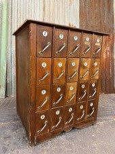 Antique Apothecary Chemist Chest Of Drawers With Enamel Numbers