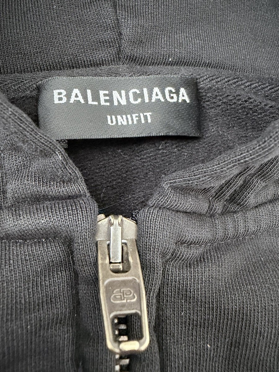 balenciaga back tab zip hoodie demna unifit black s | eBay
