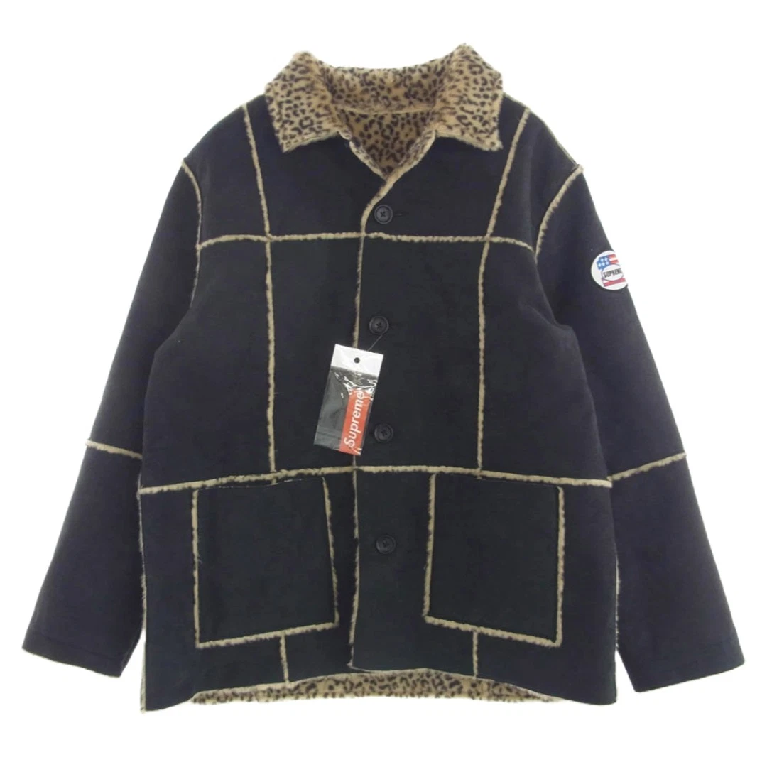 Manteau léopard en simili daim réversible Supreme 19SS Boa noir XL occasion LIFE 0