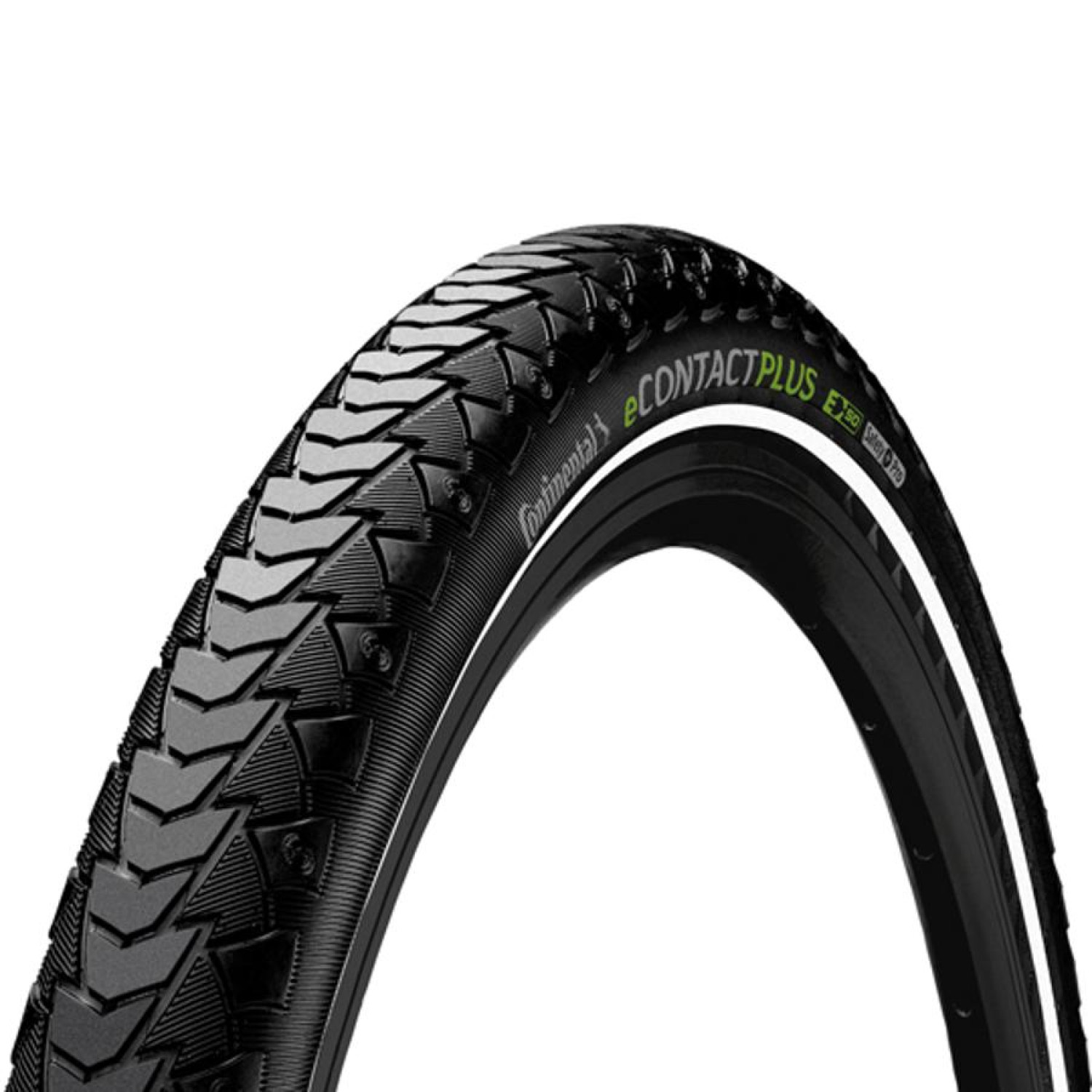 Pneu VTT Continental EContact Plus 20x2.50 rigide noir à bande réfléchissante