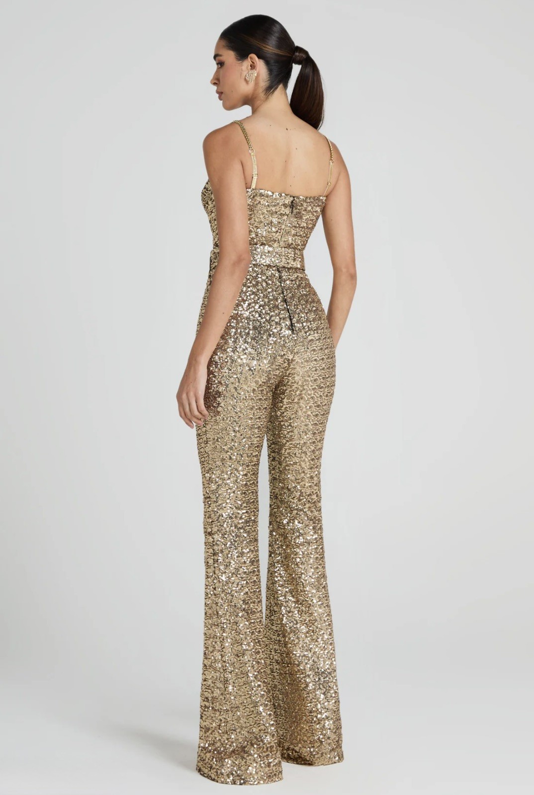 NADINE MERABI LUCINDA JUMPSUIT IN GOLD SIZE XS RRP £395 INFLUENCER image 5