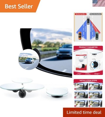 Universal Fit Blind Spot Mirrors - 2'' Round HD Glass for Cars, SUVs, and Trucks