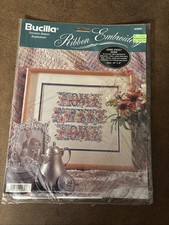 Bucilla Stamped Ribbon Embroidery Home Sweet Home 40969 Kit NEW Vintage 1994