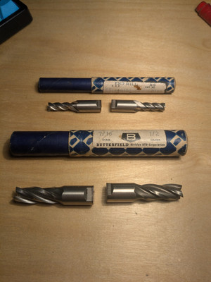 Modified Union Butterfield 4 flute High Speed HS Double End Mills