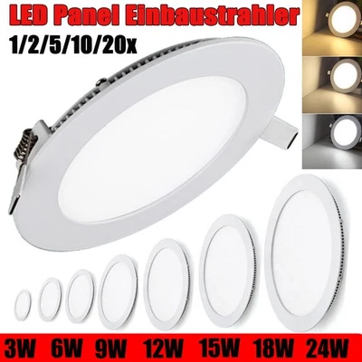 LED Panel Einbaustrahler Rund Deckenleuchte Einbauleuchte Flach Einbau Spot 230V - Bild 1 von 4