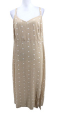 Old Navy Maxi Dress Womens Sz 2X Smocked Sleeveless Brown Polka Dot Romantic New