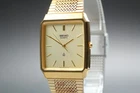 Vintage 1983 [EXC+4] SEIKO DOLCE 6030-5340 Gold Dial Quartz Men's Watch