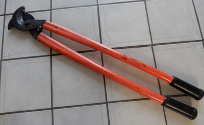 Vintage THOMAS & BETTS #366 Aluminum Copper 32'' Cable Slicer Cutter Lineman Tool