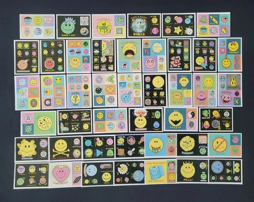 STUPID SMILES SET 44 STICKERS TOPPS Test Issue Adam Bomb Parody 1989