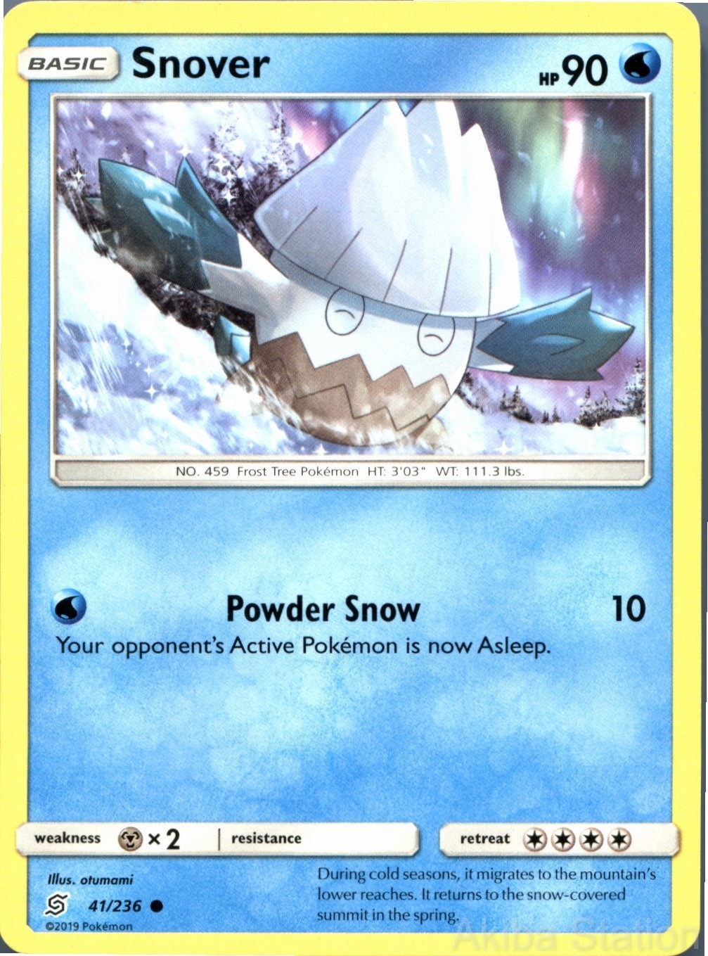 SNOVER 41/236 COMMON UNIFIED MINDS POKEMON HP