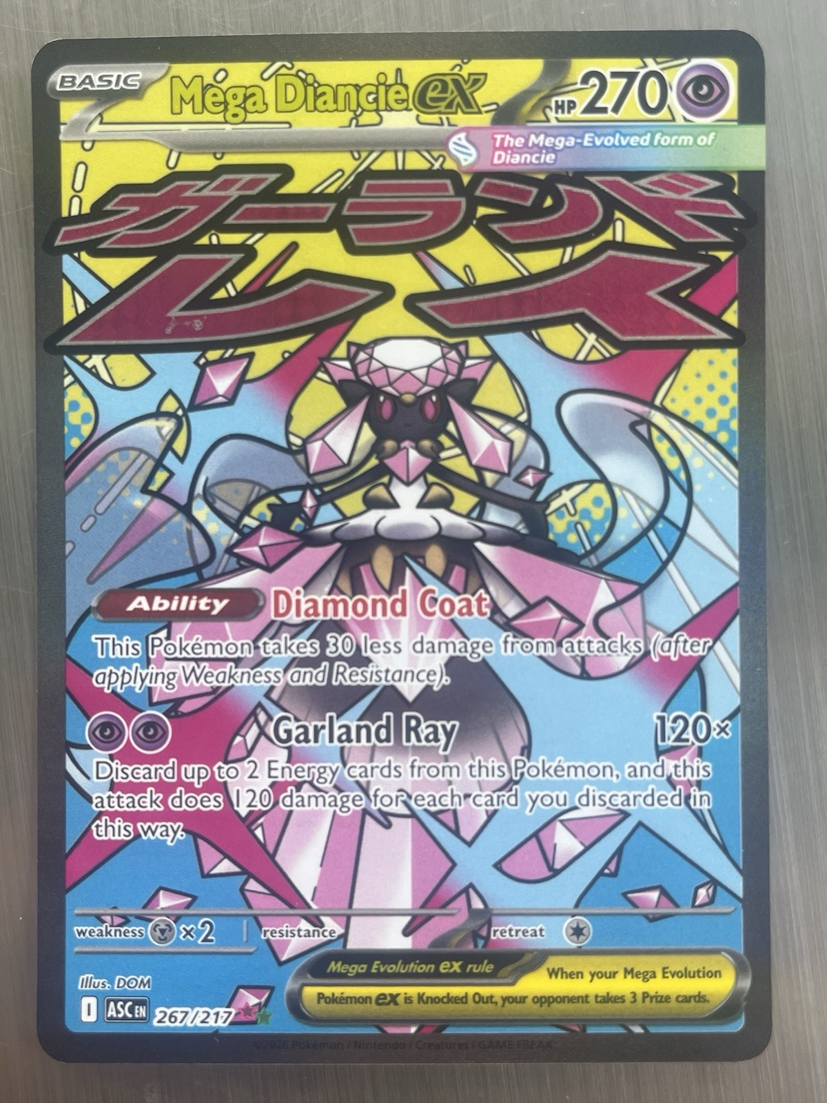 2026 Pokemon Ascended Heroes Mega Diancie ex 267/217 Full Art Holo MP