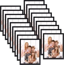 Black Picture Frame Set of 18, Multi Photo Frames 8 by 10 Bulk for Wall Hanging