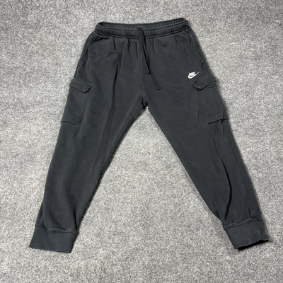 #ad Nike Sweatpants Mens Large Black Club Fleece Cargo Joggers Pockets CD3129 010 $20.99