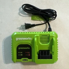 Greenworks 40V 5A Rapid Charger for All Greenworks 40V Battery CAF820 - Green