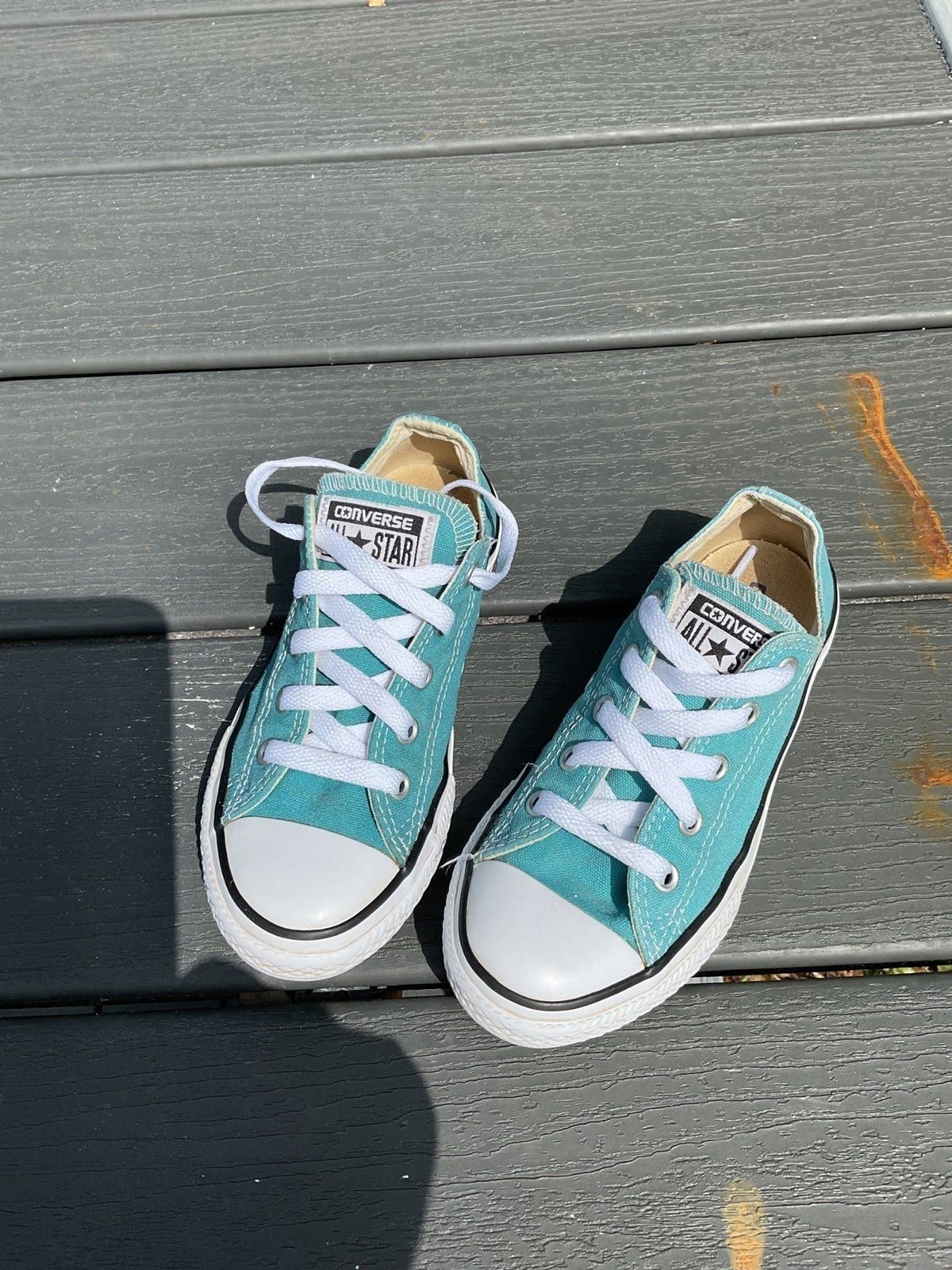 Light Green Converse All Star Low Top Sneakers Youth Size 13 thumbnail 2