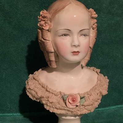 California Dresden by Avis Hand Painted Porcelain Girl Figurine 7 in