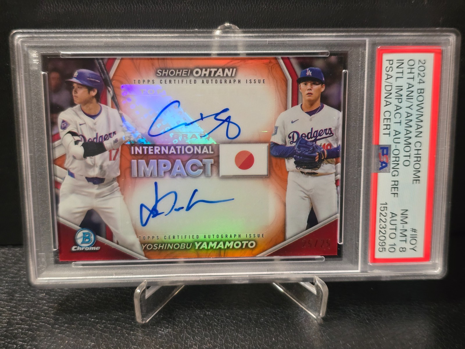 2024 Bowman Chrome Orange Shohei Ohtani Yoshinobu Yamamoto Auto SSP /25 PSA 10