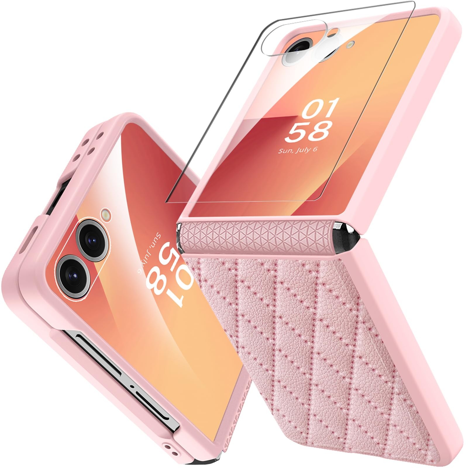 Coque pour Samsung Galaxy Z Flip 7 étui cache-charnière rigide transparent