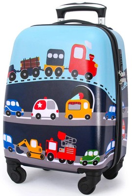 Hardshell Carry-On Suitcase with Spinner Wheels for Kids Travel Trolley 19''