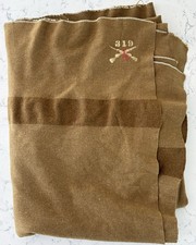 WWII US Army Wool Blanket Stripe 319th Airborne Field Artillery Regiment Marked