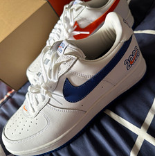 NY Knicks Nike Air Force 1 Low Top Lace-Up Sneakers White/Blue/Orange NYC Men 13
