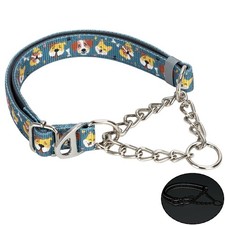 Reflective Chain Martingale Dog Collar,No-Pull Training Collar Cartoon L H...