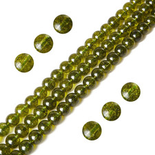 100Pcs 6Mm Peridot Beads Natural Gemstone Beads round Loose Beads for Jewelry Ma