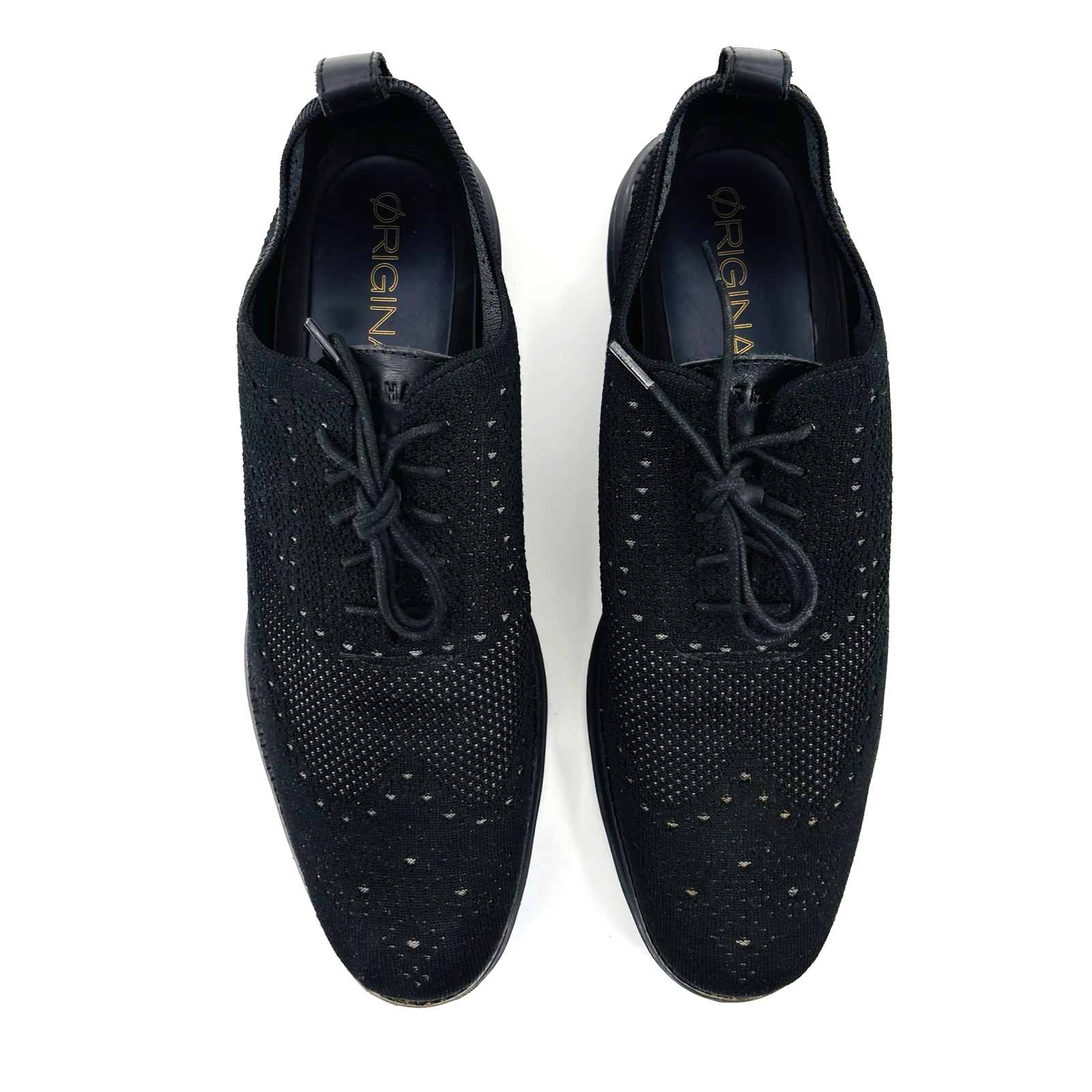 SAOLA Abito Uomo 13 M Cole Haan Originale Grand Stitchlite Punta Alare Nero Maglia C28443