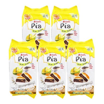Tan Hue Vien Banh Pia Cake Schwarze Sesampaste mit Durian 5x400g Banh Bia Me