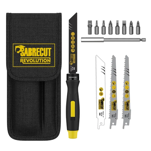 SabreCut 4 in 1 15Pcs Compact Jab Saw & Power Screwdriver Bit Set Multitool Belt