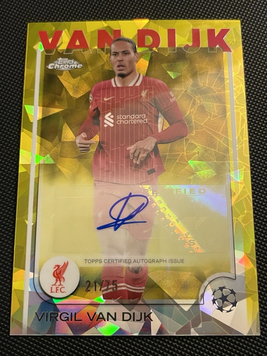 2024-25 Topps Chrome SAPPHIRE UCC Virgil Van Dijk YELLOW Auto /75