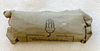 Verbandpäckchen steril für Waldarbeiter 60er Jahre Originalzustand Sammlerstück!