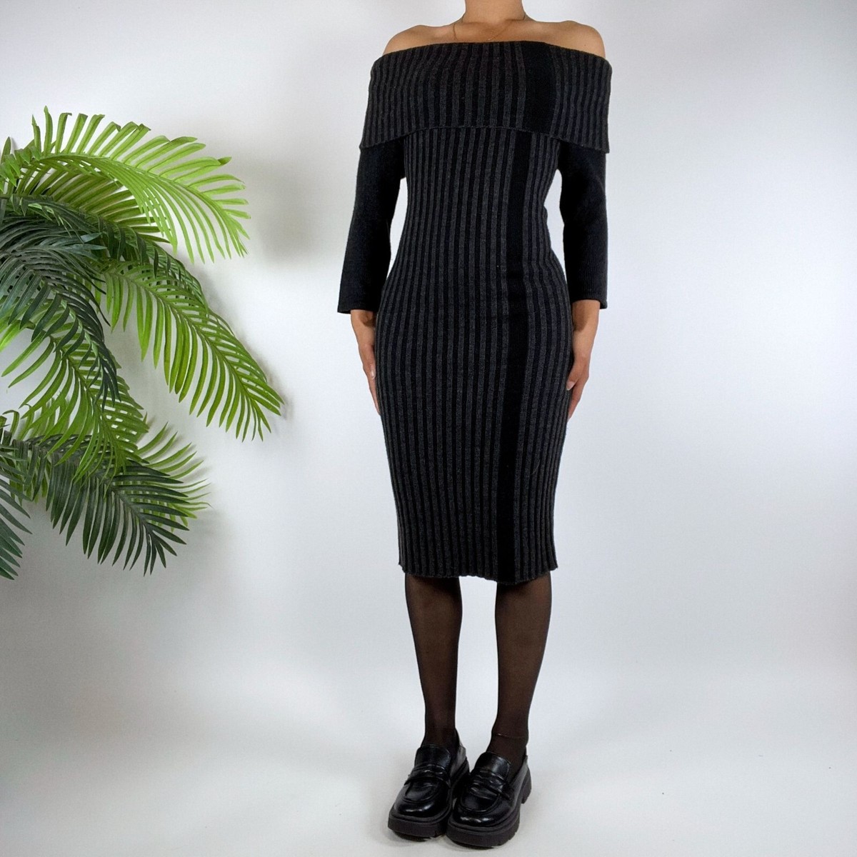 Midi Dress Off Shoulder And Jumper Skirt Shoulder Sweater Dress