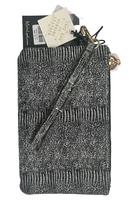 Moda Luxe Genuine Leather Black White Wallet Purse Wristlet Bag MSRP $80