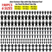 190X*Car Retainer Auto Fasteners Push Trims Plastic Clips Pin Rivet Bumper Kit