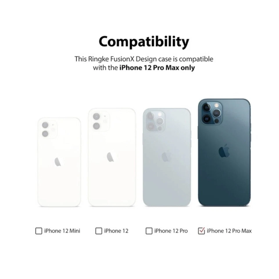 Funda protectora para teléfono iPhone 12 Pro Max diseño Fusion X Ticket Band - Ringke Foto 2 de 4