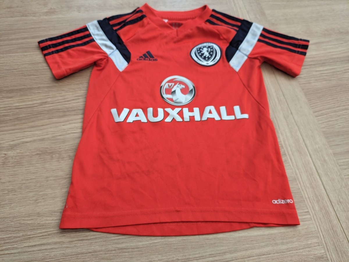 2014/2015 Scotland Football Training Shirt Red/Navy Adidas Age 7-8
