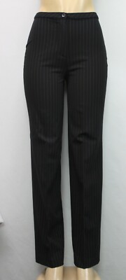 Dialogue Women's Pants Striped Stretch Black Size 4