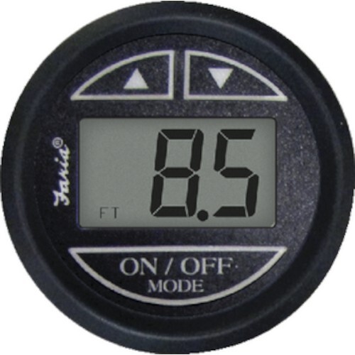 Faria Digital Depth Sounder, Euro Black with Transom Transducer - Picture 1 of 1