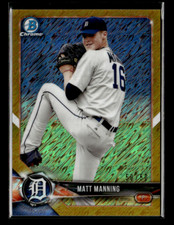 2018 Bowman Chrome #BCP209 Matt Manning Prospects Gold Shimmer Refractor /50