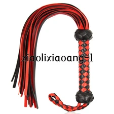 Binding Sexy Spanking Handmade Leather Lashing Horse Flogger Whip Sword Handle
