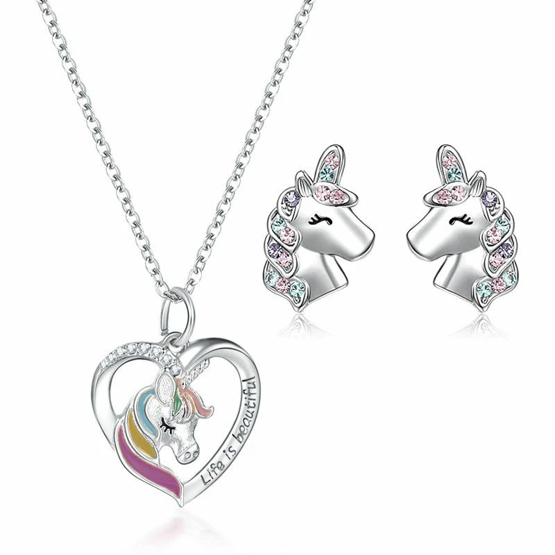 HORSE WESTERN JEWELLERY JEWELRY GIRLS LIFE IS BEAUTIFUL UNICORN