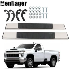 For Silverado Sierra 1500 2500HD 19-22 6" Step Bars Running Board Plastic Chrome