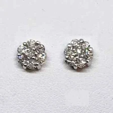 Beautiful Sparkling 10KW 1/2CTTW Diamond Fantasy Cluster Earrings
