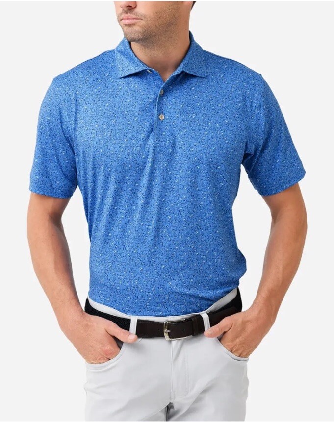 Peter Millar Golf Polo Shirt Game Day AOP Performance