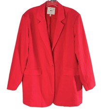 Ichi Ixerny Blazer Valiant Poppy Oversized Long Line Pockets Size Eu40 Us14