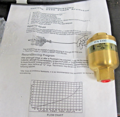 Methane / Oxygen Flame Flash Arrestor ¼  NPT FM APPROVED HOLOX 994456 8490 [C9S3
