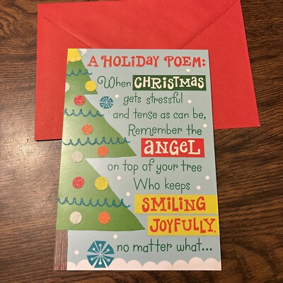 Christmas Funny A Holiday Poem 5.5''x8'' Large Hallmark Greeting Card