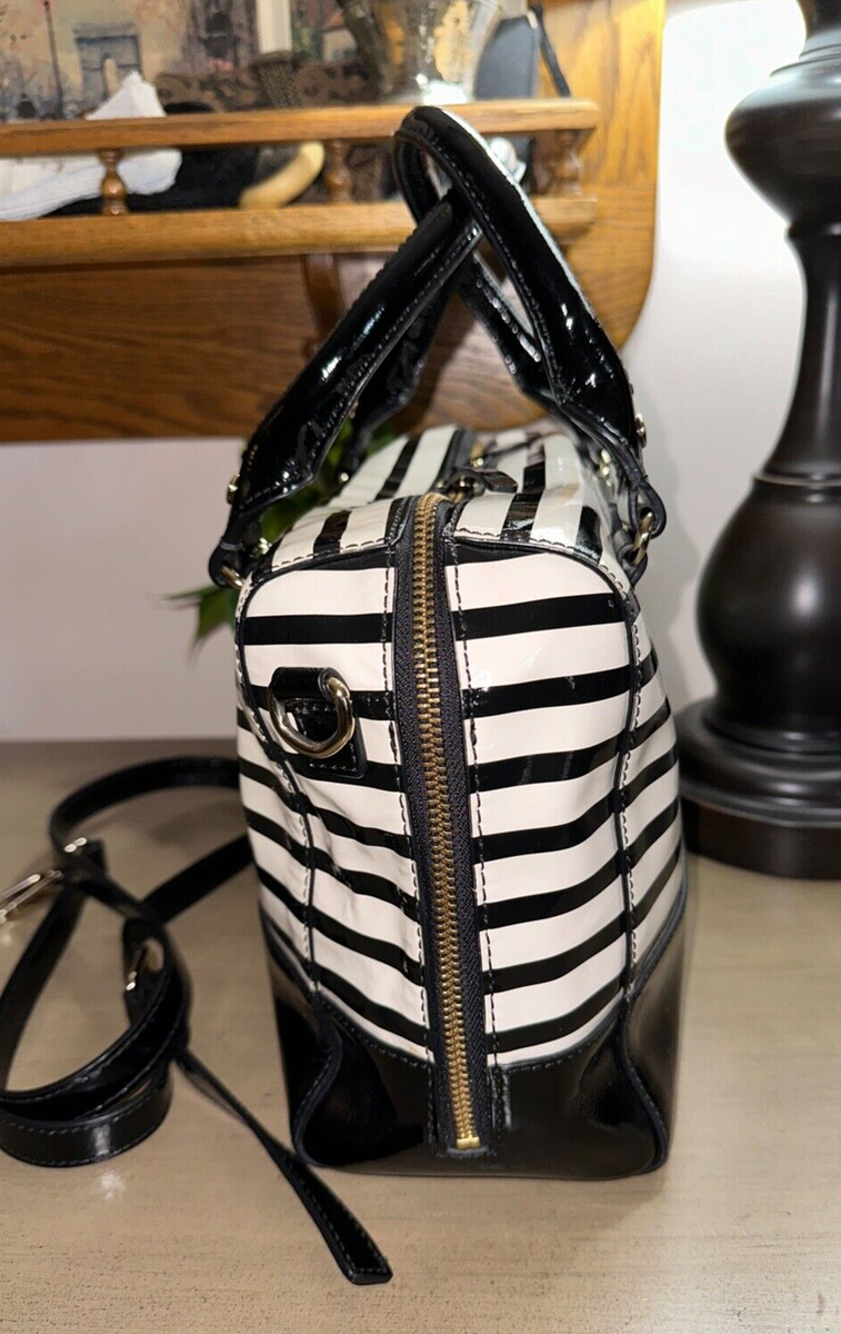 KATE SPADE Wellesley Striped patent leather Alessa Satchel