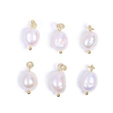 Wholesale 6 PCS Freshwater Pearls for Jewelry Small Pearl 14K Gold Bail 